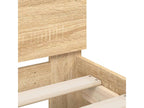 Bed frame with LED lighting, without mattress, oak, Meublori, 150x200 cm