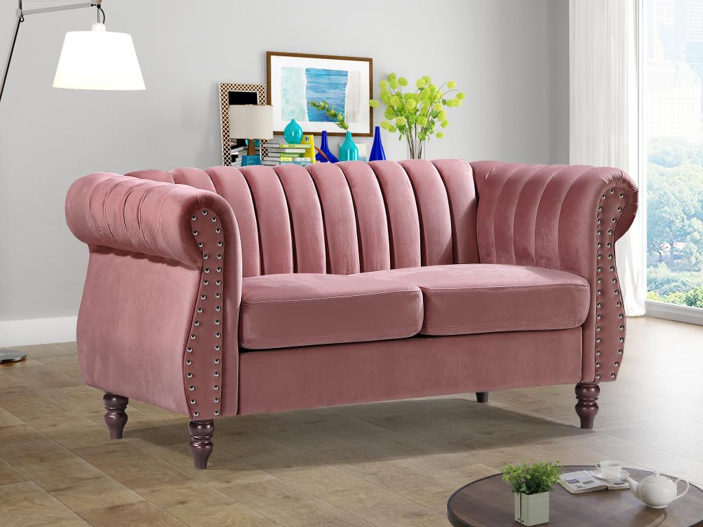 Meublori 2-seater sofa in old rose velvet Meublori