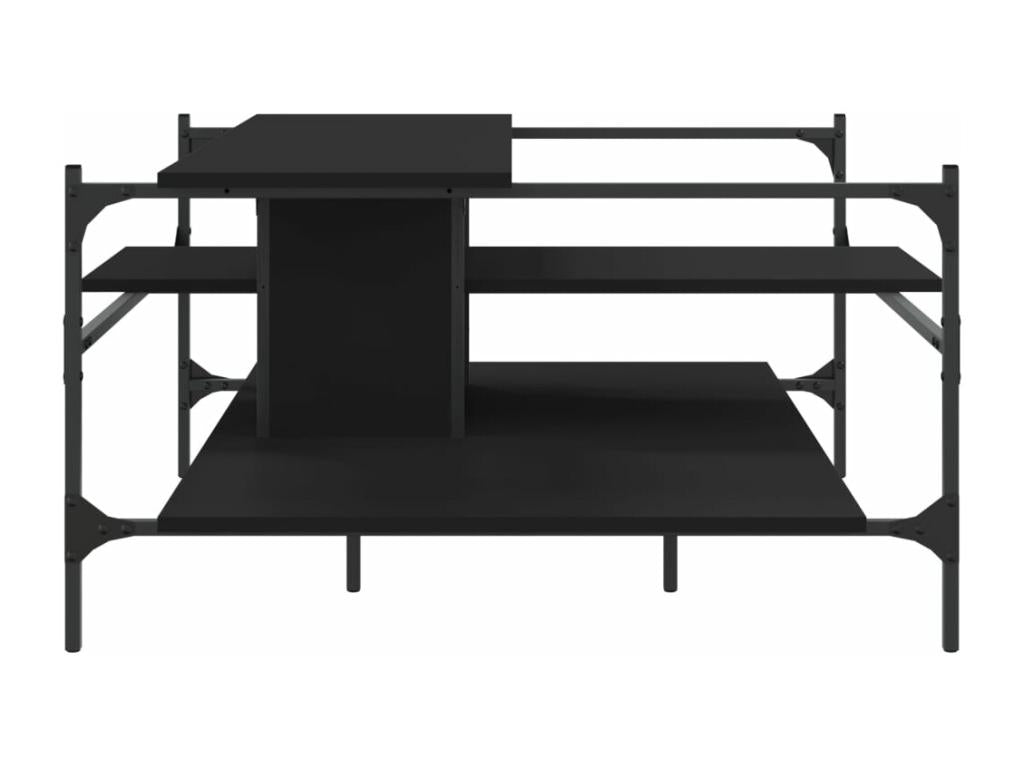 Black coffee table 100x100x48.5 engineered wood