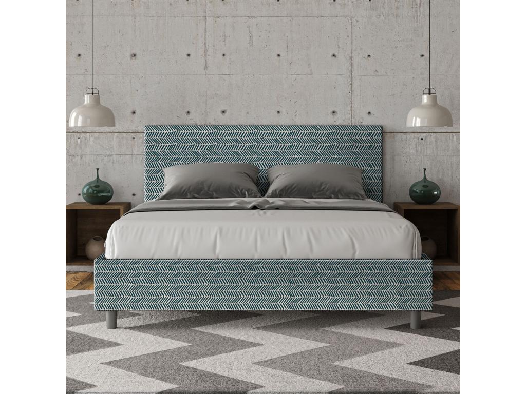 Bed with upholstered slatted base 160x210 Laviecasa fabric 8 blue Laviecasa KSRM95420