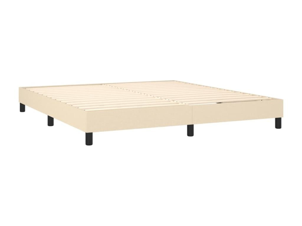 Upholstered bed base with mattress and LED lighting, Cream, 180x200 cm, Fabric GTFY80548