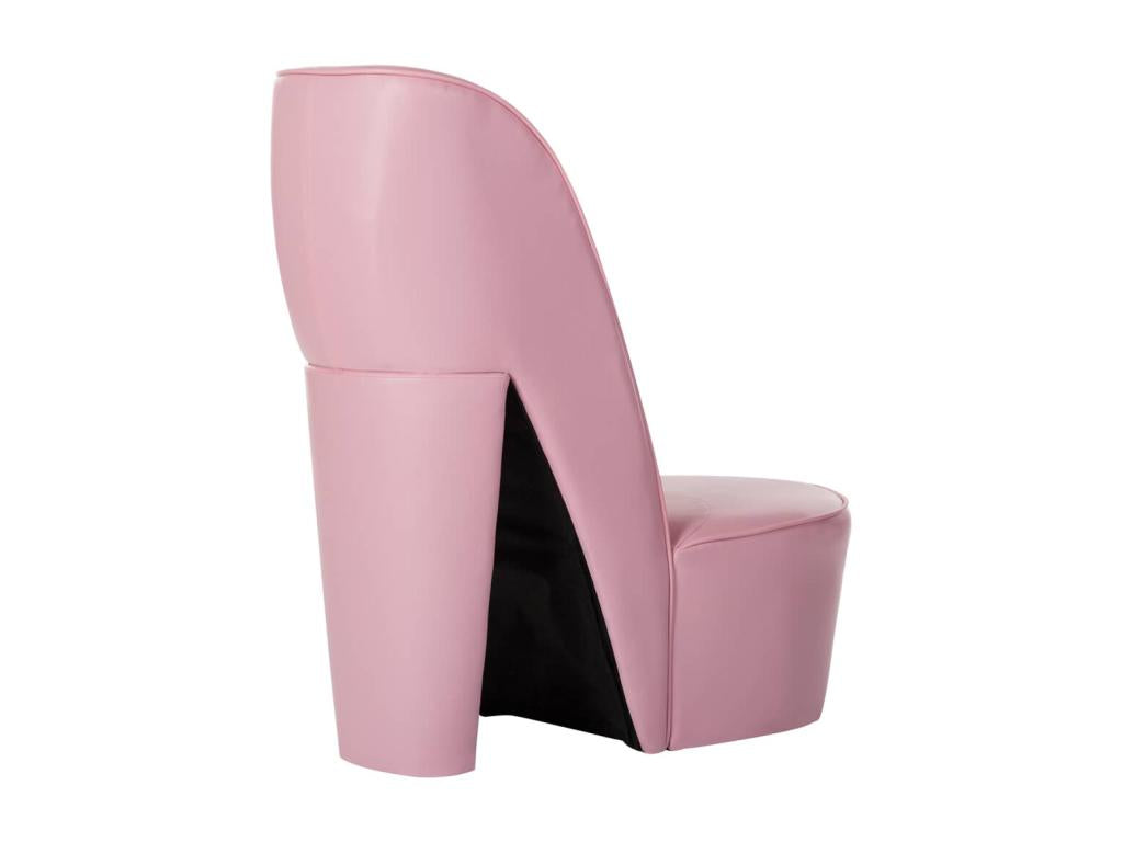 Pink Faux Leather High-Heeled Shoe-Shaped Armchair