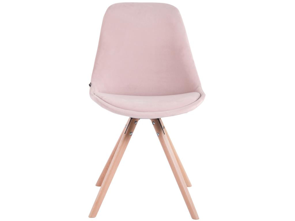 Set of 4 dining chairs - Velvet/Wood - Pink - Meublori