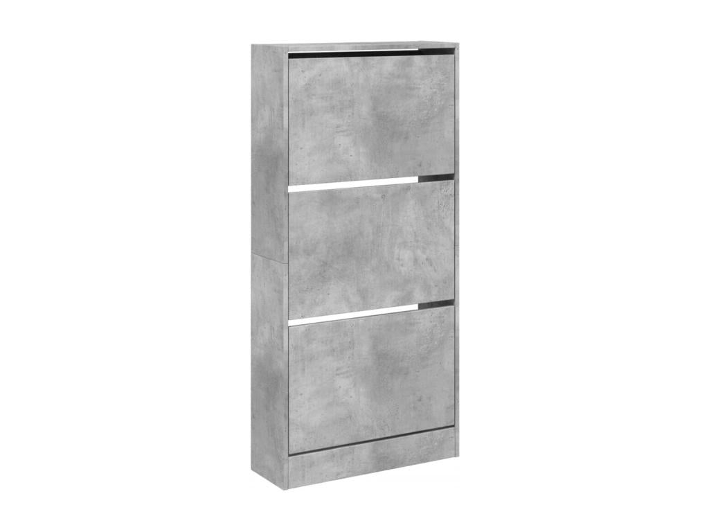 Concrete grey shoe cabinet 60x21x125.5 engineered wood