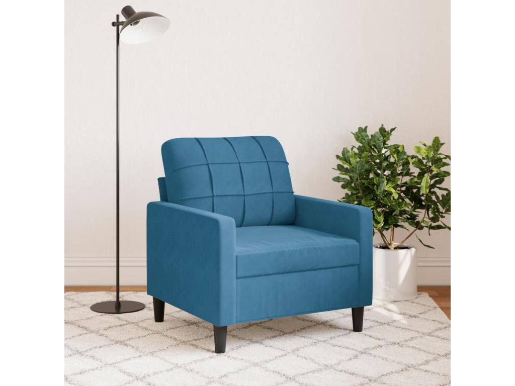 Blue Armchair 60 cm Velvet HIYN00970