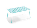 Turquoise steel garden coffee table 90x50 cm - Meublori
