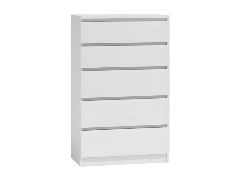 Meublori - Contemporary Chest of Drawers for Bedroom/Living Room/Office 40x70x109.5 - 5 Sliding Drawers - Storage Unit - Tall Cabinet