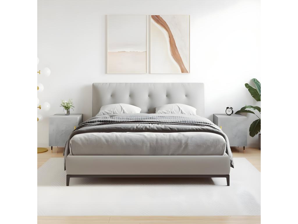 2-piece bedside tables, concrete grey, 40x40x50 cm, engineered wood