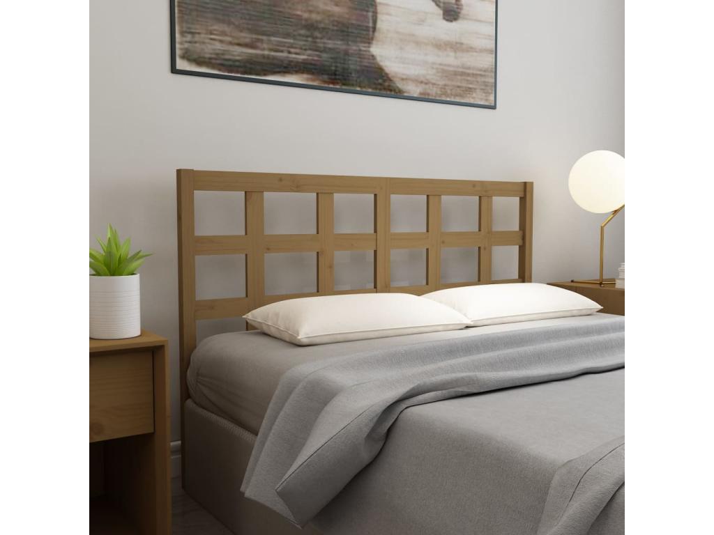 Honey Brown Headboard 145.5x4x100 cm Solid Pine Wood TQXN95319