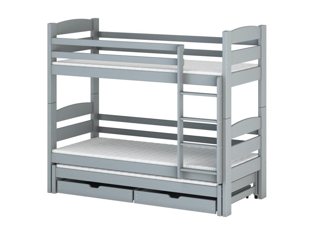 Meublori BB003 Bunk Beds 80x200 cm Grey