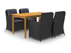 5-Piece Black Garden Dining Set