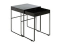 Set of 2 Meublori Designer Side Tables 54cm Black