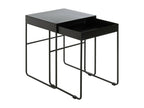 Set of 2 Meublori Designer Side Tables 54cm Black
