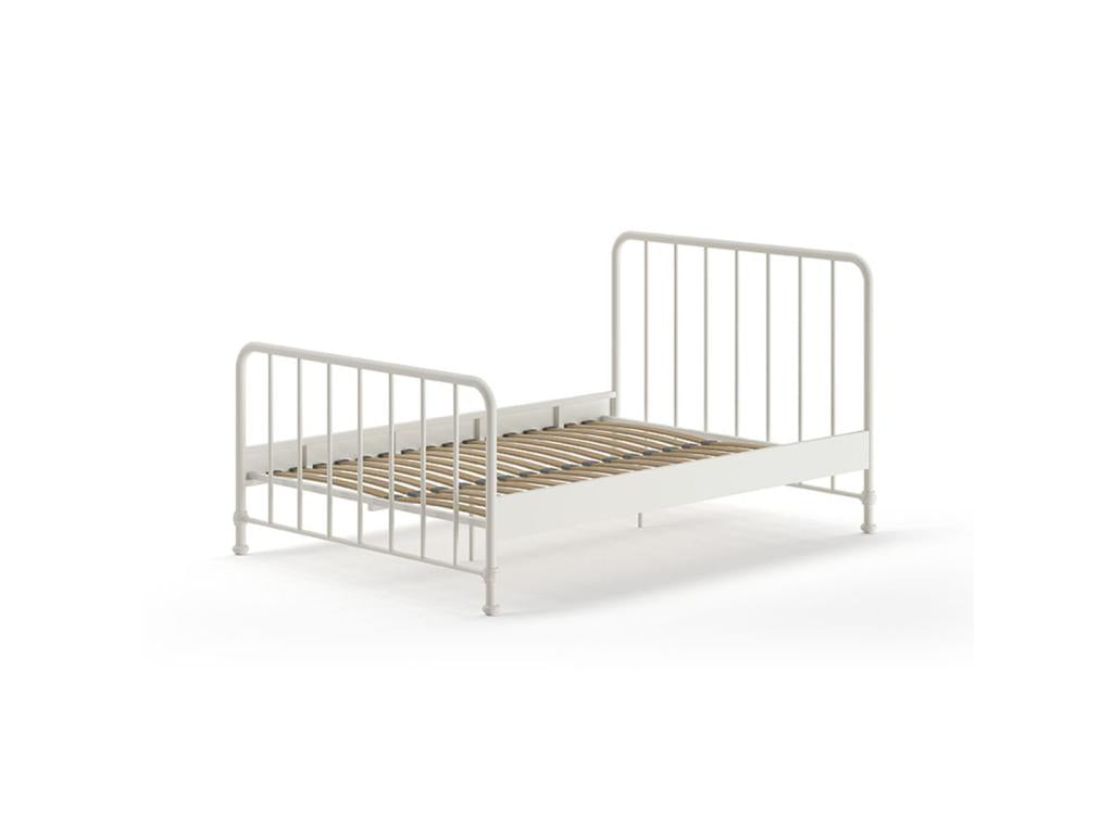 140x200 bed with included slatted base, Meublori Matte White