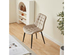 Modern Chair in Beige Velvet Fabric with Metal Legs JUMT40758