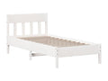 Bed frame without mattress, white, 90x200 cm, solid pine wood, FSEH86149