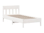 Bed frame without mattress, white, 90x200 cm, solid pine wood, FSEH86149