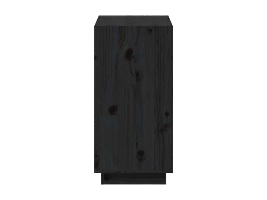 Black bookcase 60x35x71 cm Solid pine wood XGKS84533