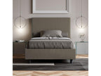 Single bed without slatted base, upholstered, 120x190 cm, cappuccino faux leather, Meublori