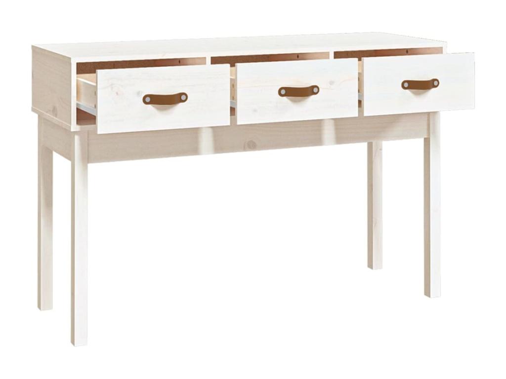 White console table, 114x40x75 cm, solid pine wood
