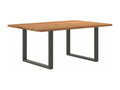 Rectangular light brown solid oak wood dining table
