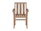 Stackable garden chairs with cushions, 8 pieces, solid teak