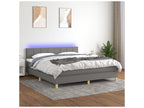 Bed base with Meublori bed and mattress and LED, Dark Grey, 160x200