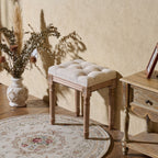 CO-Z French Vintage Upholstered Foot Stool and Vanity Stool