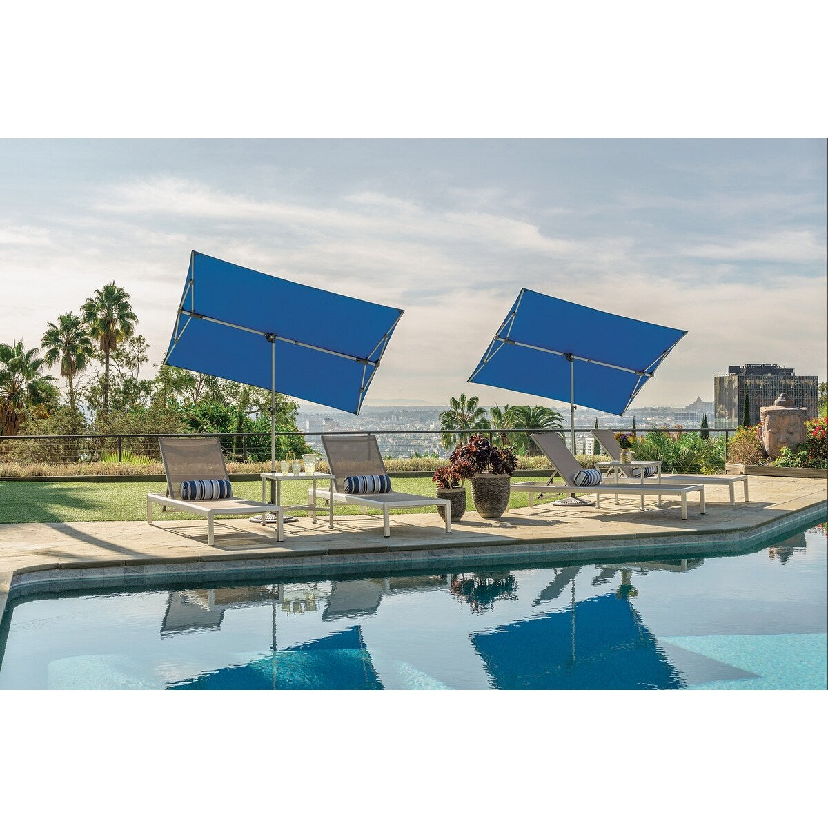 SimplyShade Capri 4.96'x6.93' Rectangle Balcony Umbrella
