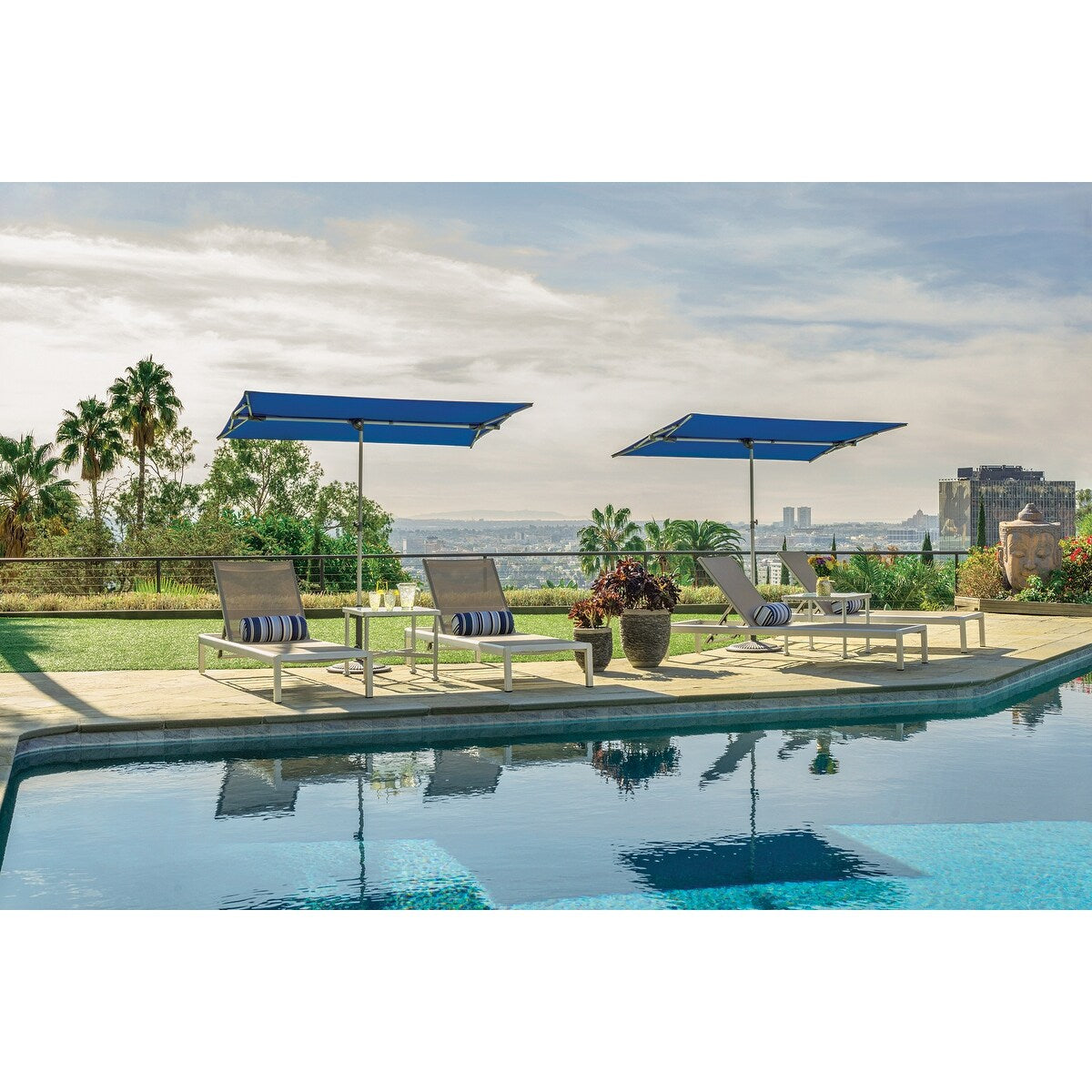 SimplyShade Capri 4.96'x6.93' Rectangle Balcony Umbrella