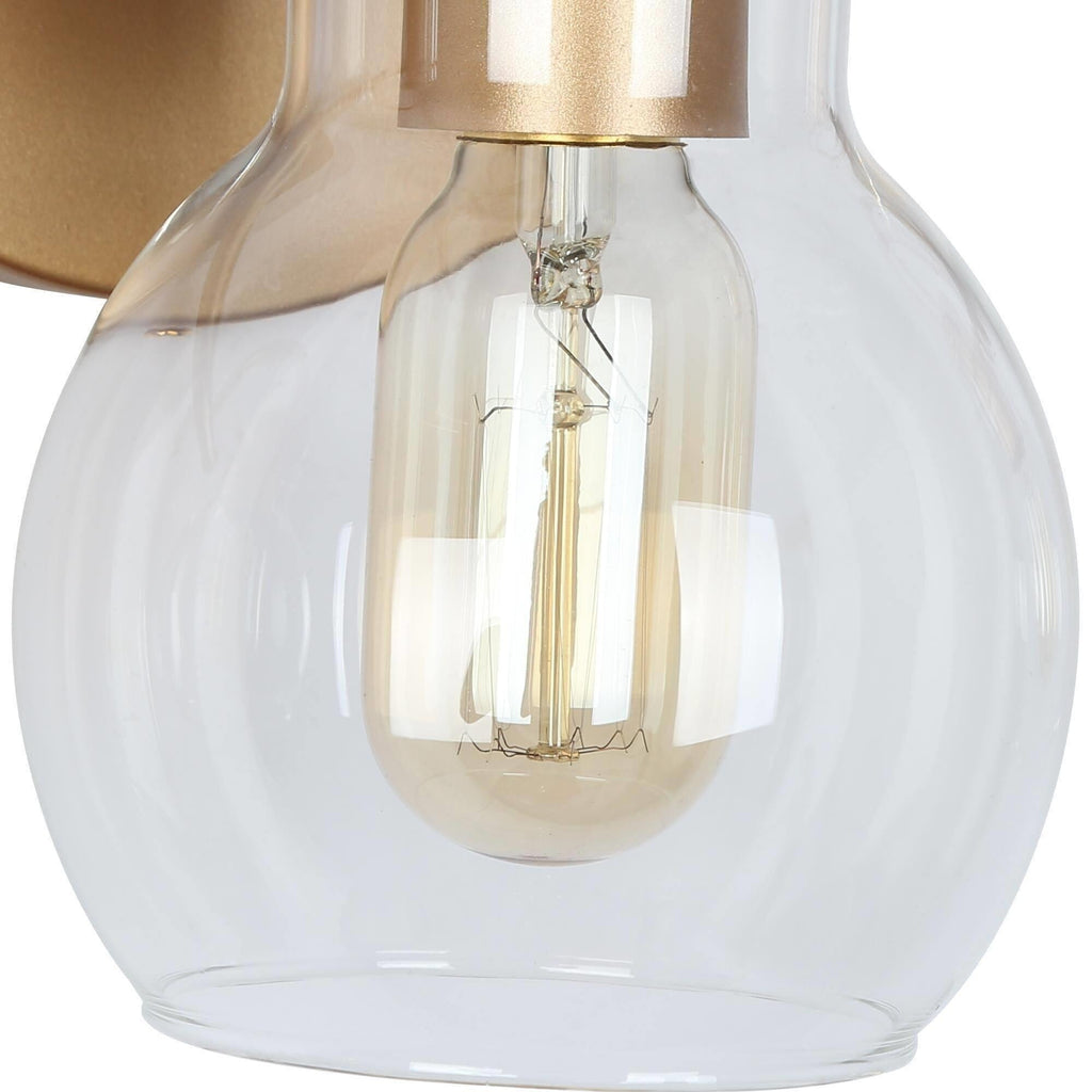 Modern Gold 3-Light Bathroom Vanity Light Orb Glass Wall Sconce