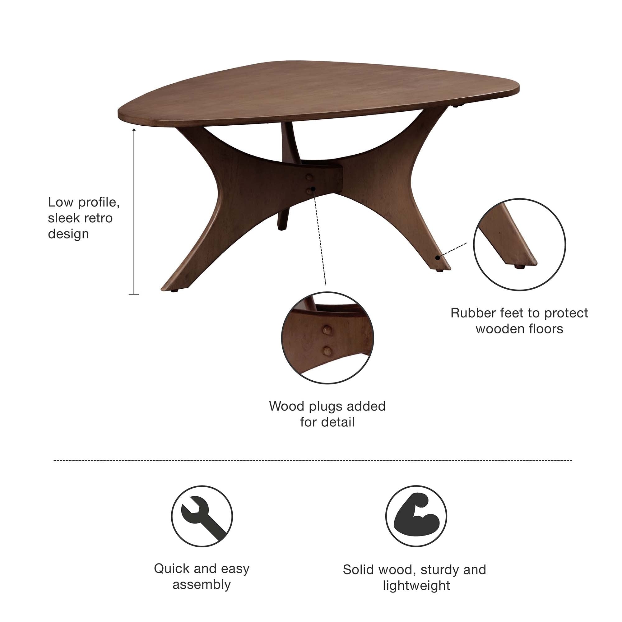 INK IVY Blaze Triangle Wood Coffee table