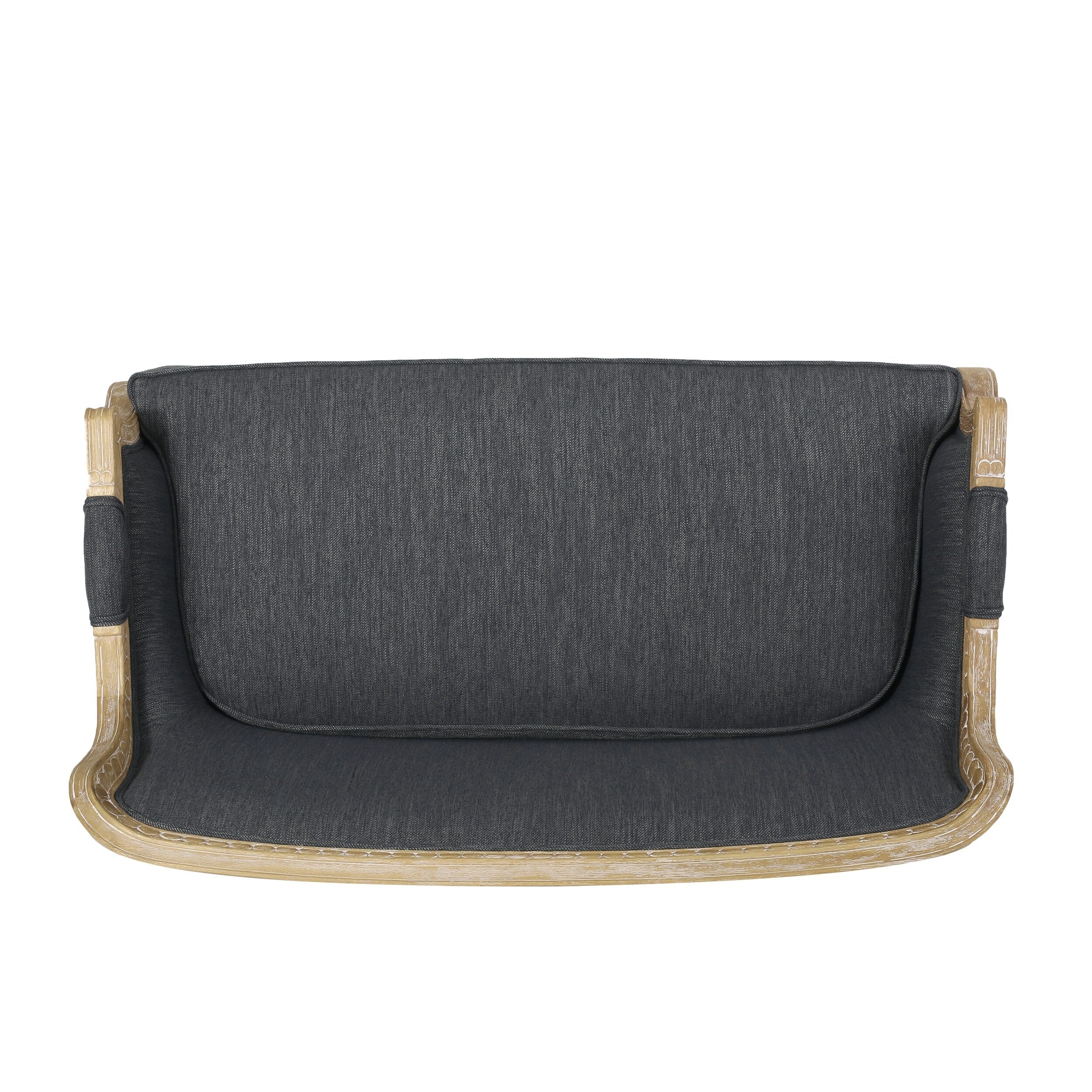 Charcoal Wood Loveseat Sofa with Rubber Wood Frame