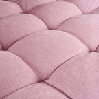 Chenille Chaise Lounge Sofa Bed, Upholstered Sofa Couch with Tufted Backrest and 2 Detachable Pillows for Living Room