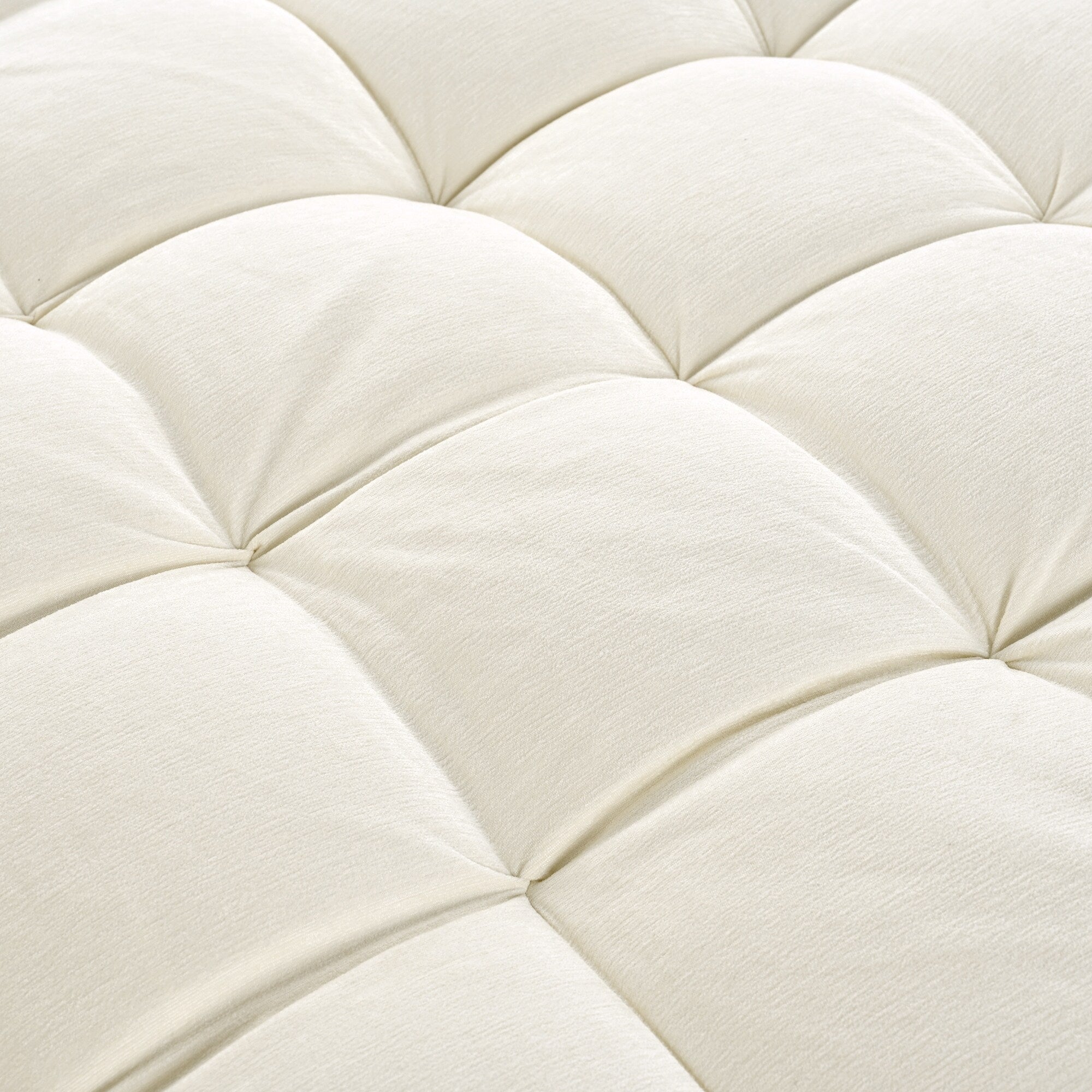 Chenille Chaise Lounge Sofa Bed, Upholstered Sofa Couch with Tufted Backrest and 2 Detachable Pillows for Living Room