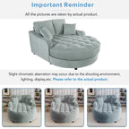 Chenille Chaise Lounge Sofa Bed, Upholstered Sofa Couch with Tufted Backrest and 2 Detachable Pillows for Living Room
