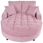 Chenille Chaise Lounge Sofa Bed, Upholstered Sofa Couch with Tufted Backrest and 2 Detachable Pillows for Living Room