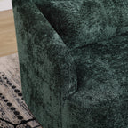 Chenille Swivel Barrel Chair, 360-Degree Comfy Accent Sofa for Living Room, Bedroom, and Study with Removable Cushion