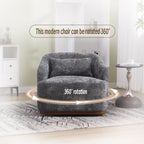 Chenille Swivel Barrel Chair, 360-Degree Comfy Accent Sofa for Living Room, Bedroom, and Study with Removable Cushion