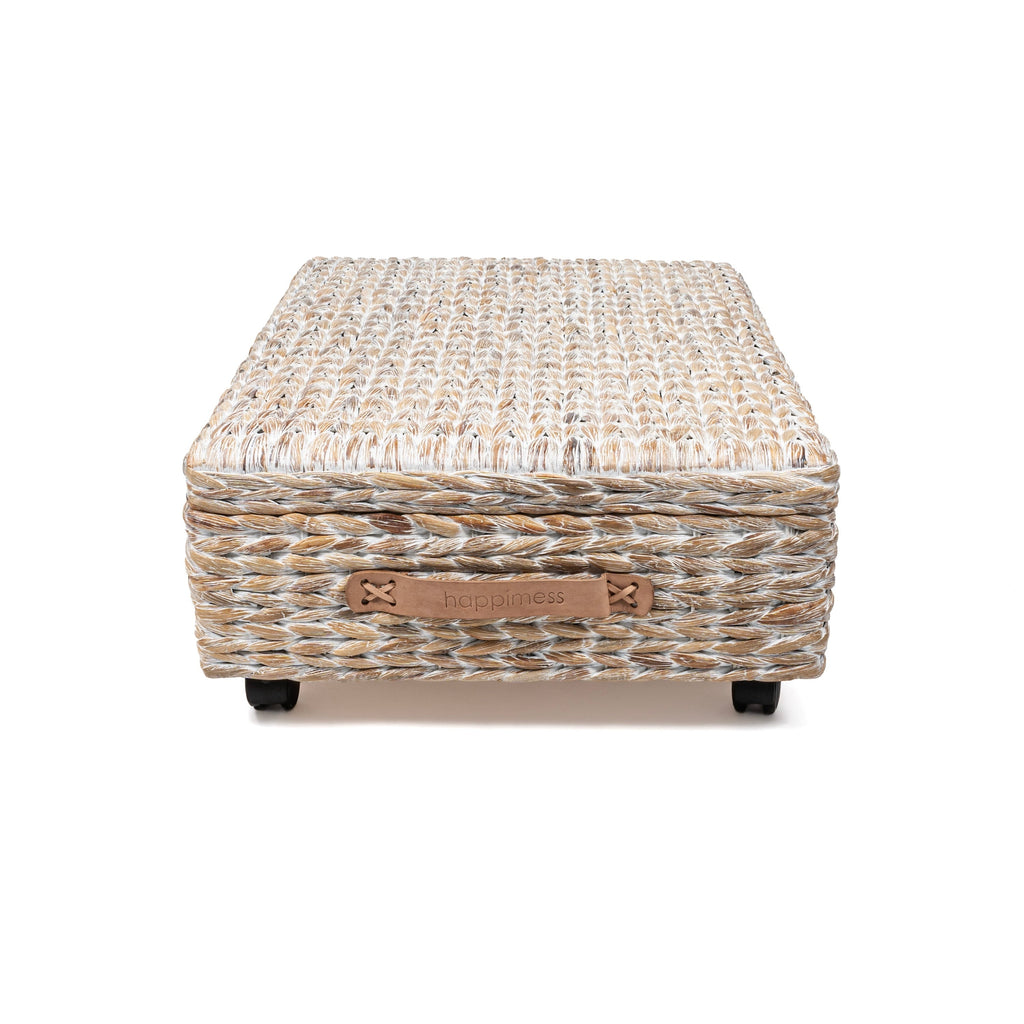 happimess Hyacinth/Wood Underbed Storage Bin with Wheels & Handles