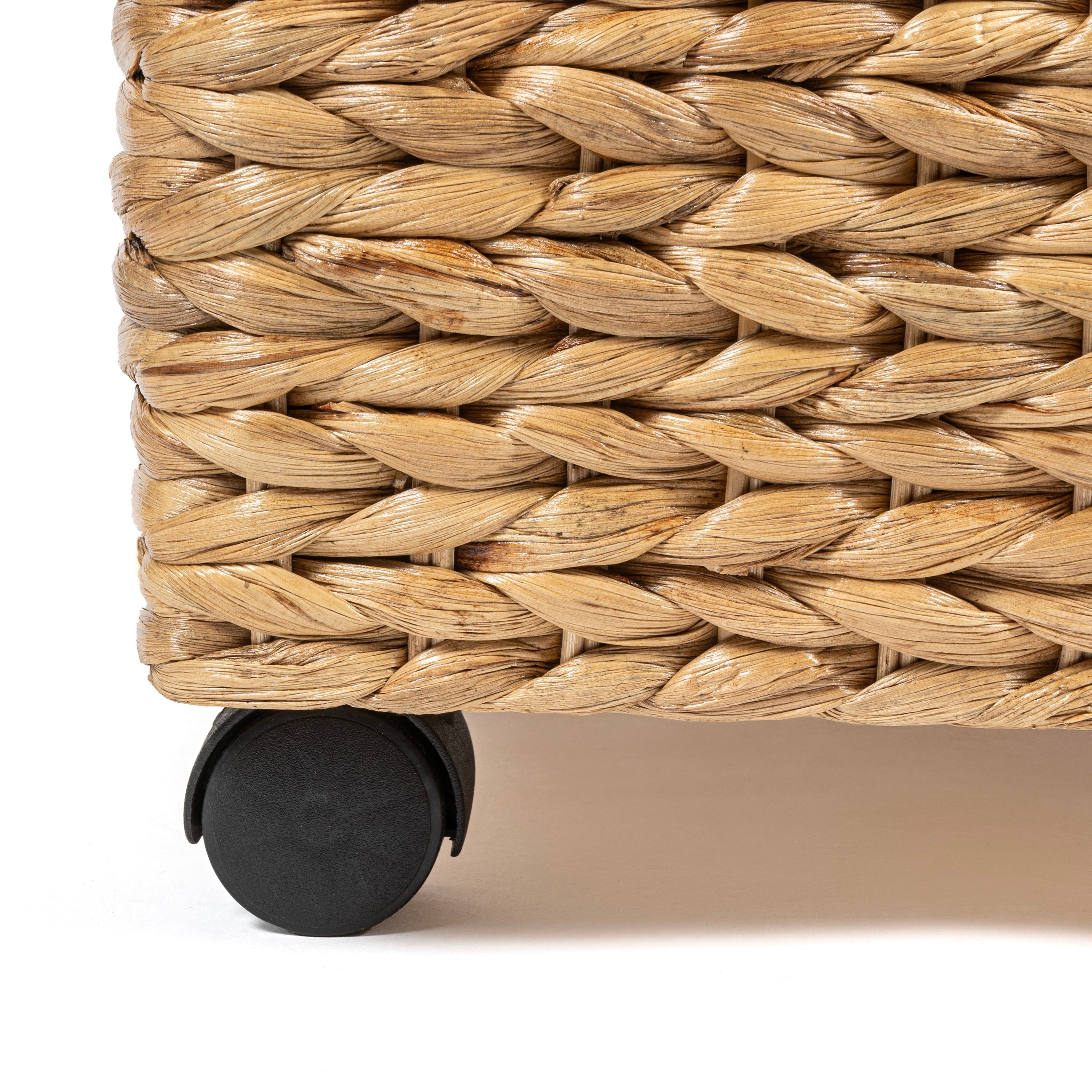 happimess Hyacinth/Wood Underbed Storage Bin with Wheels & Handles