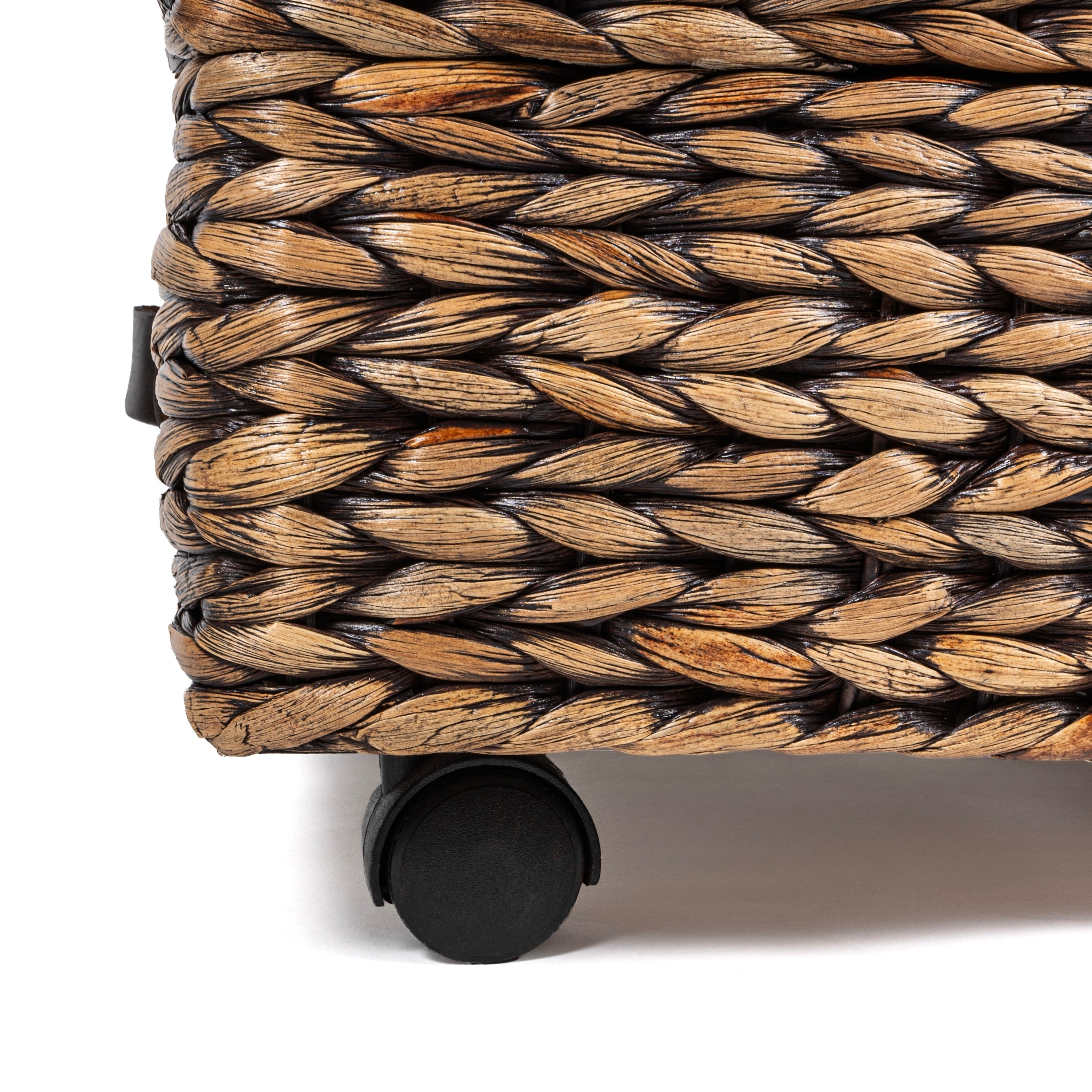 happimess Hyacinth/Wood Underbed Storage Bin with Wheels & Handles