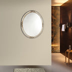 Chloe Antique Silver Oval Mirror