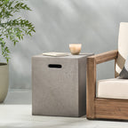 Christopher Knight Home - Aidan Outdoor Lightweight Concrete Tank Holder Side Table