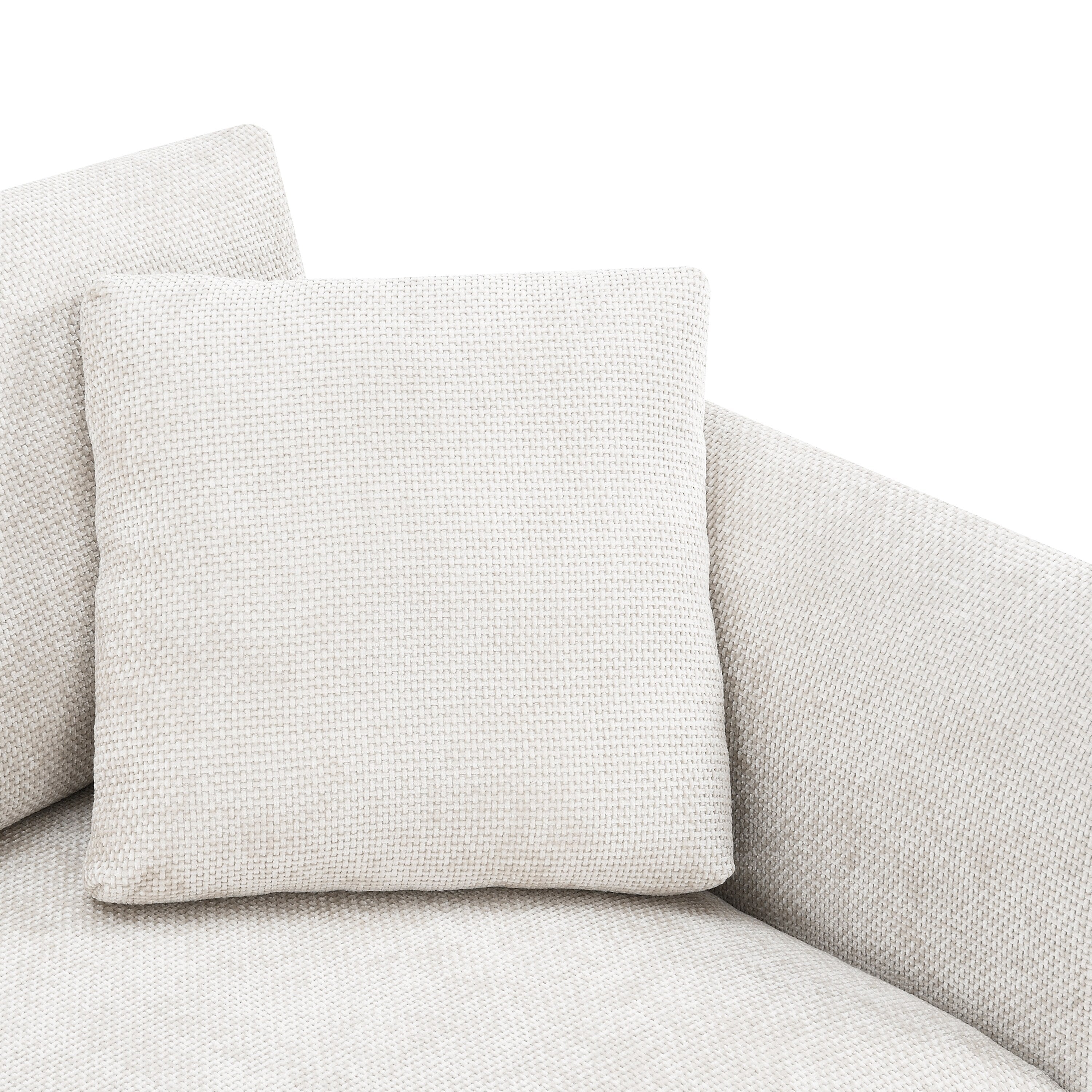 Cloud Sectional Sofa,L-Shaped Luxury Couch Set With 2 Free Pillows,4-Seat Chenille Indoor Furniture With Oversized Chaise