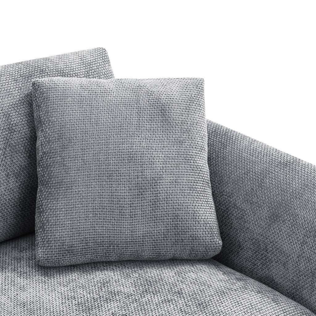 Cloud Sectional Sofa,L-Shaped Luxury Couch Set With 2 Free Pillows,4-Seat Chenille Indoor Furniture With Oversized Chaise