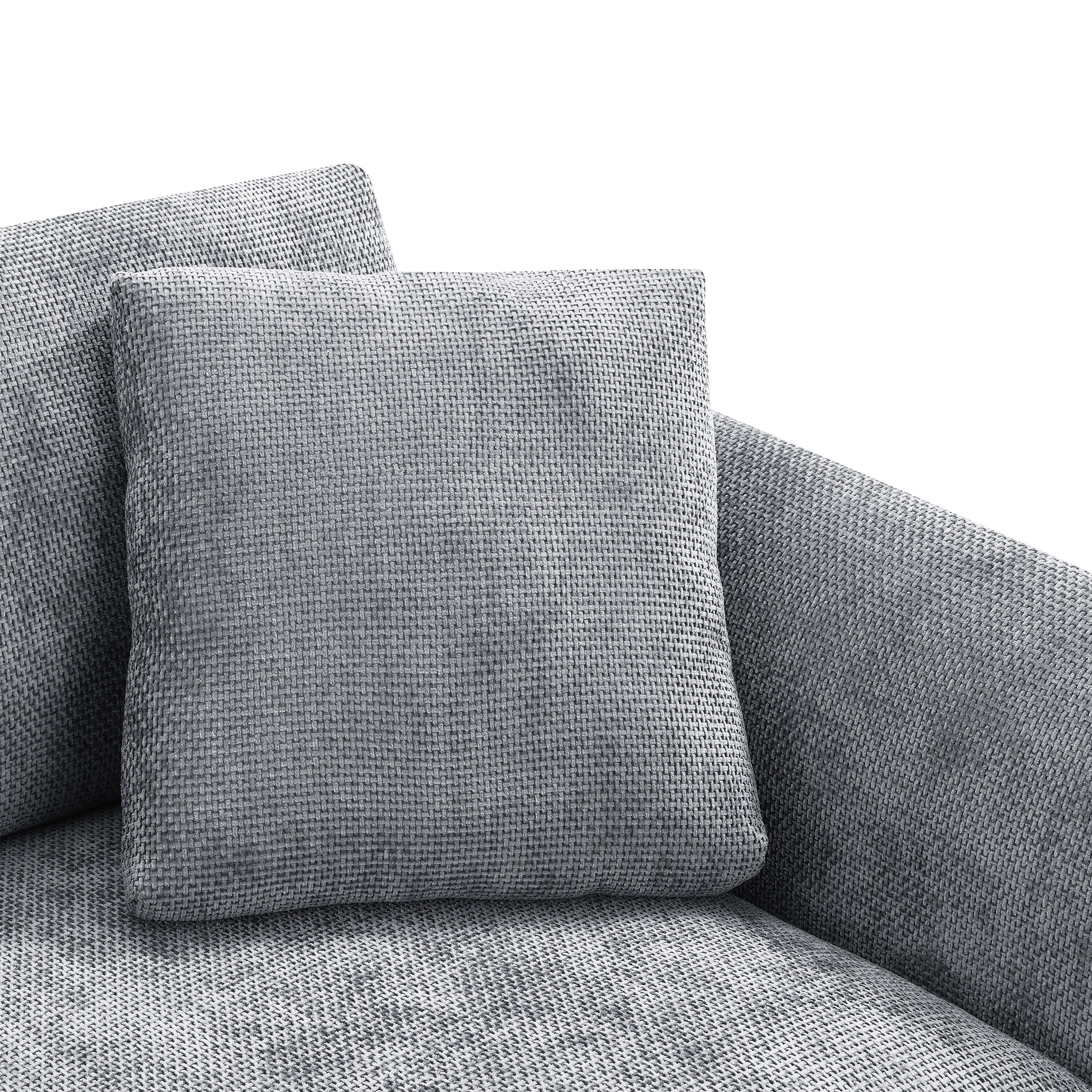 Cloud Sectional Sofa,L-Shaped Luxury Couch Set With 2 Free Pillows,4-Seat Chenille Indoor Furniture With Oversized Chaise