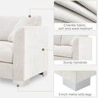 Cloud Sectional Sofa,L-Shaped Luxury Couch Set With 2 Free Pillows,4-Seat Chenille Indoor Furniture With Oversized Chaise