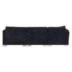 Cloud Sectional Sofa,L-Shaped Luxury Couch Set With 2 Free Pillows,4-Seat Chenille Indoor Furniture With Oversized Chaise