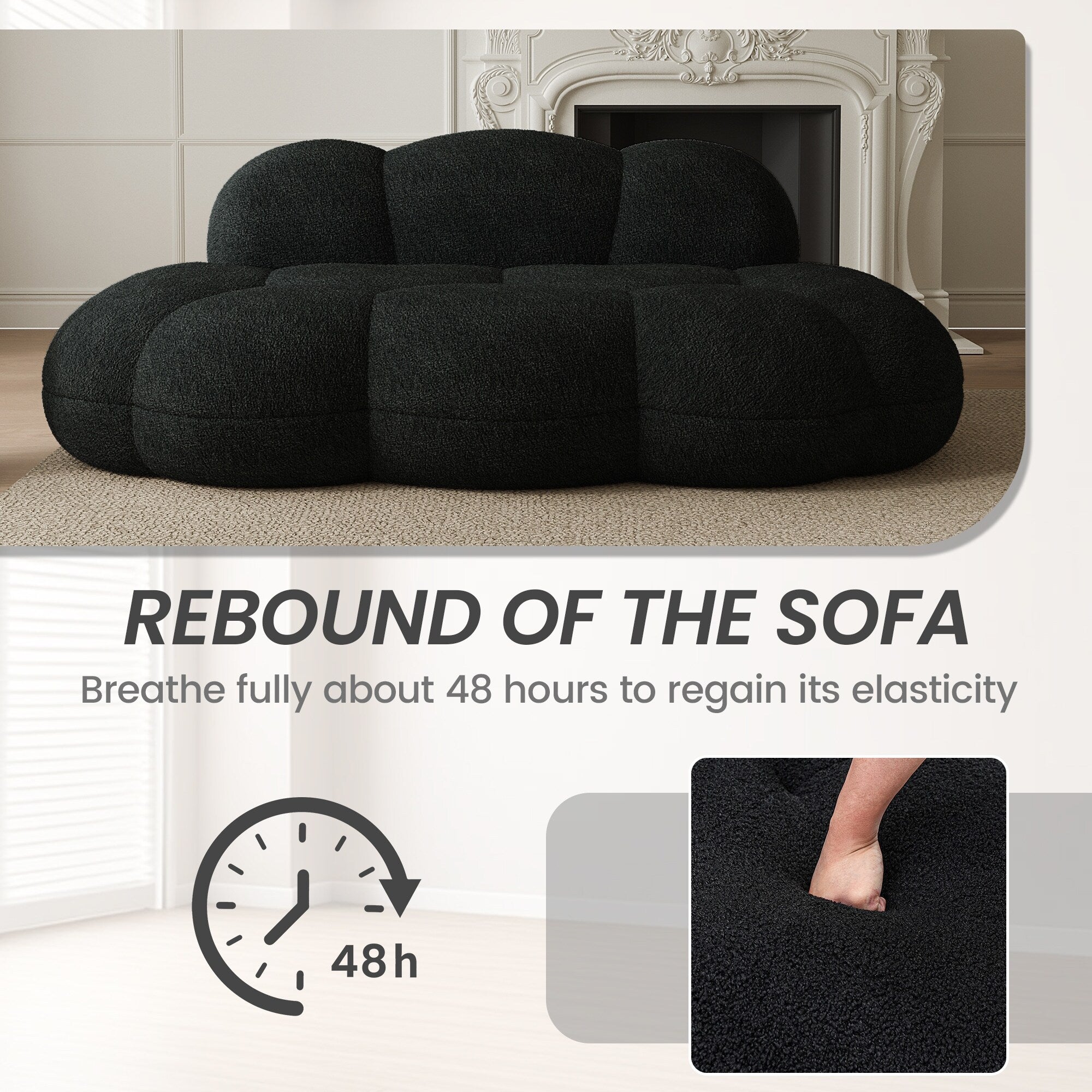 Cloud Shaped Couches for Living Room, Modern Comfy Compressed Sofa, Cloud Shaped Leisure Sofa for Bedroom, Apartment
